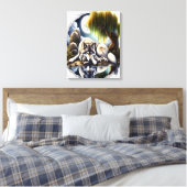 Moonlit Serenity Een Slumberende Wolf 16x20 Canvas Afdruk (Insitu (Slaapkamer))