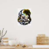 Moonlit Serenity Een Slumberende Wolf 16x20 Poster (Keuken)