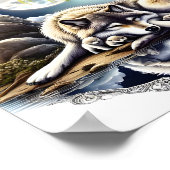 Moonlit Serenity Een Slumbering Wolf 10x8 Poster (Hoek)