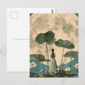 Moonlit Serenity –  Lotus Scene Briefkaart (Voorkant / Achterkant)