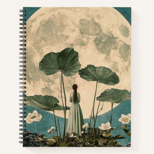 Moonlit Serenity – Lotus Scene Notitieboek (Voorkant)