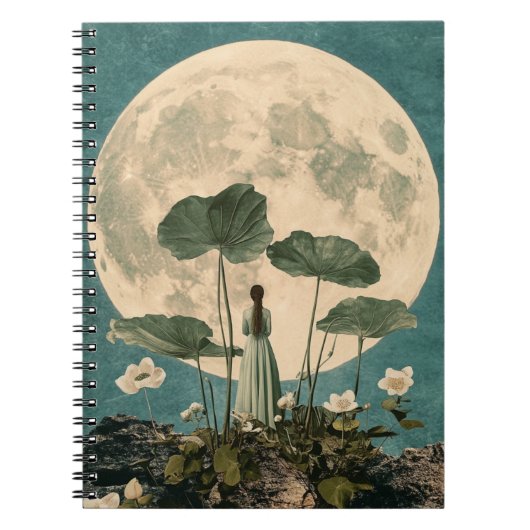 Moonlit Serenity –  Lotus Scene Notitieboek (Voorkant)