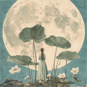 Moonlit Serenity –  Lotus Scene Sticker