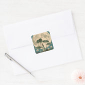Moonlit Serenity – Lotus Scene Vierkante Sticker (Envelop)