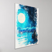 Moonlit Serenity Meditatieve Nightscape Waterverf Folie Afdrukken (Laagn)