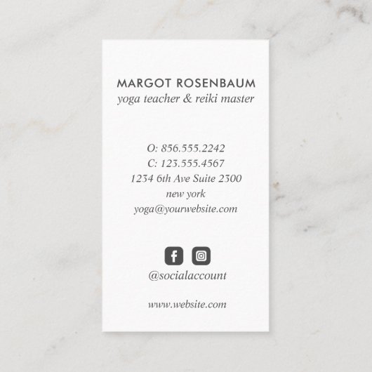 Moonlit Serenity: Omarm helende handen blauw Visitekaartje (Achterkant)