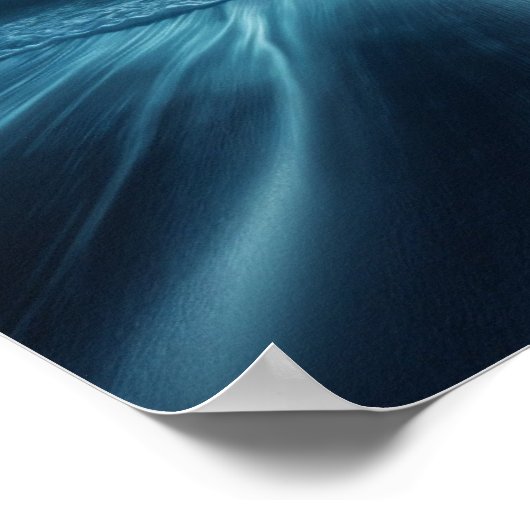 Moonlit Serenity: Strand onder de sterrenhemel Poster (Hoek)