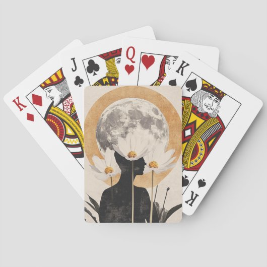 Moonlit Silhouette - Boho  elegantie Pokerkaarten (Achterkant)