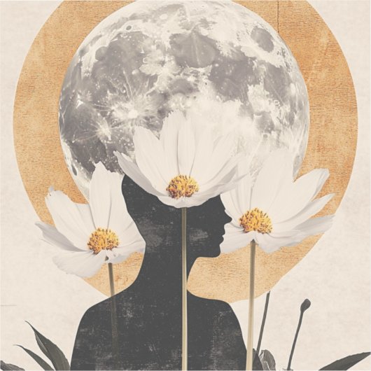 Moonlit Silhouette - Boho elegantie Sticker (Voorkant)