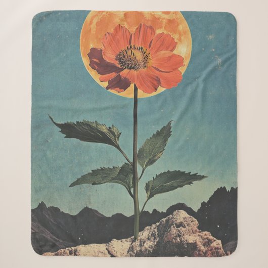 Moonlit Sinaasappel Bloom - Boho Charm (2) Sherpa Deken (Voorkant)
