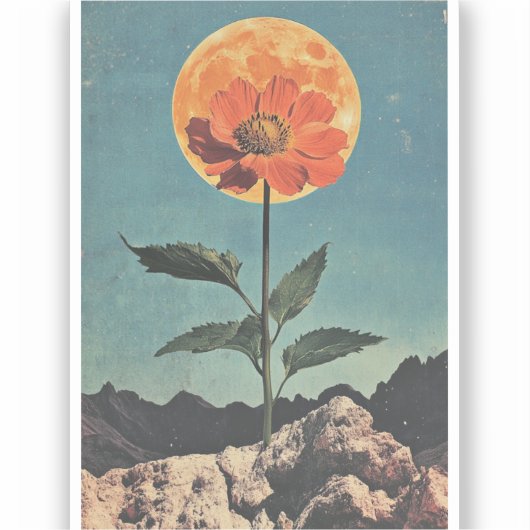 Moonlit Sinaasappel Bloom -  Boho Charm (2) Sticker (Voorkant)