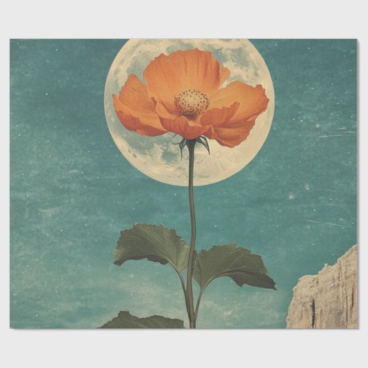 Moonlit Sinaasappel Bloom -  Boho Charm Cadeaupapier (Vlak)