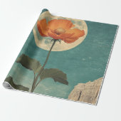 Moonlit Sinaasappel Bloom -  Boho Charm Cadeaupapier (Uitgerold)