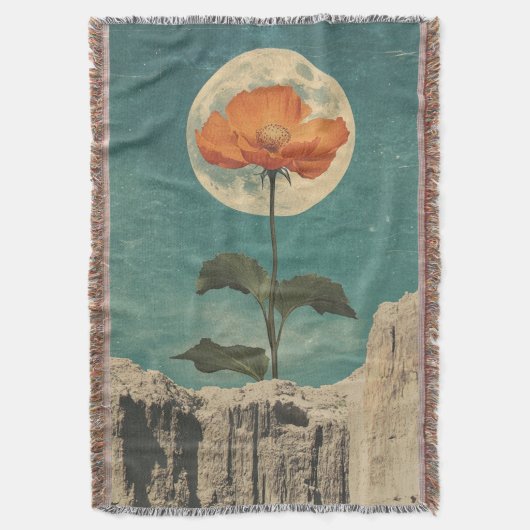 Moonlit Sinaasappel Bloom - Boho Charm Deken (Voorkant Verticaal)