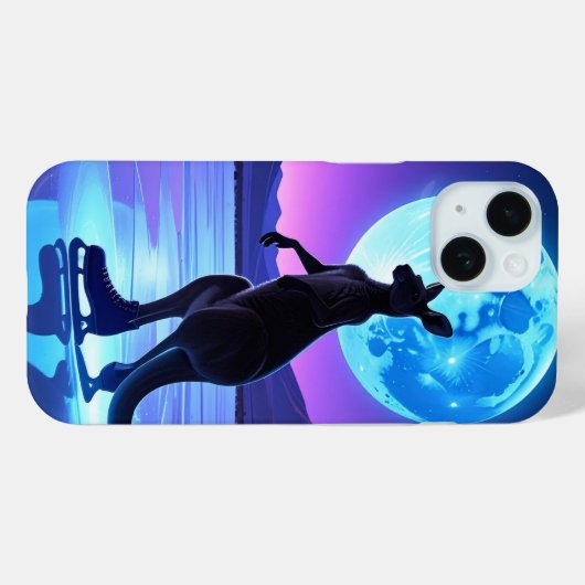 Moonlit Skater Kangaroo Case-Mate iPhone Case (Achterkant (horizontaal))