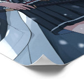 Moonlit Snow Samurai — Elegant Anime Girl Warrior  Poster (Hoek)