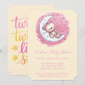 Moonlit Snuggles: het Dream Girl-Baby shower van e Kaart (Voorkant / Achterkant)