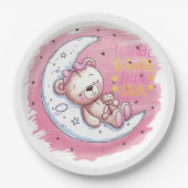 Moonlit Snuggles: het Dream Girl-Baby shower van e Papieren Bordje (Voorkant)