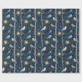 Moonlit Songbird Forest Cadeaupapier (Vlak)