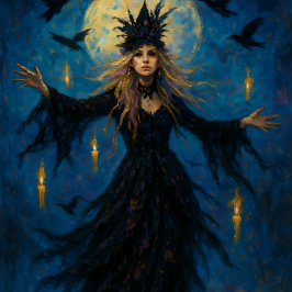 Moonlit Sorceress – Mystical Witch Decoupage Paper Tissuepapier