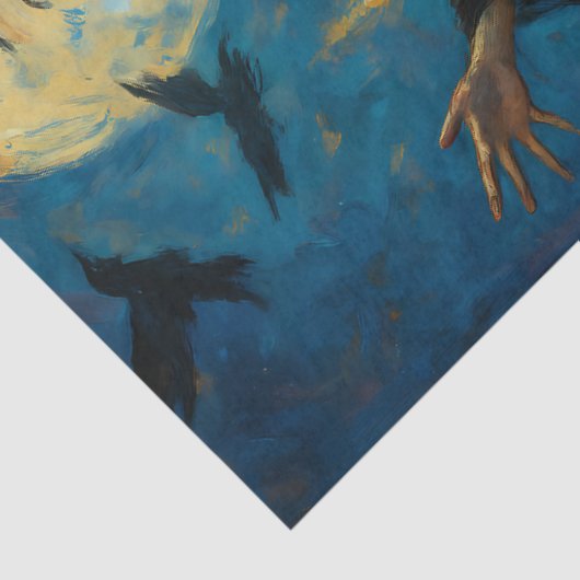 Moonlit Sorceress – Mystical Witch Decoupage Paper Tissuepapier (Detail)