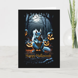 Moonlit Squirrel Halloween Kaart