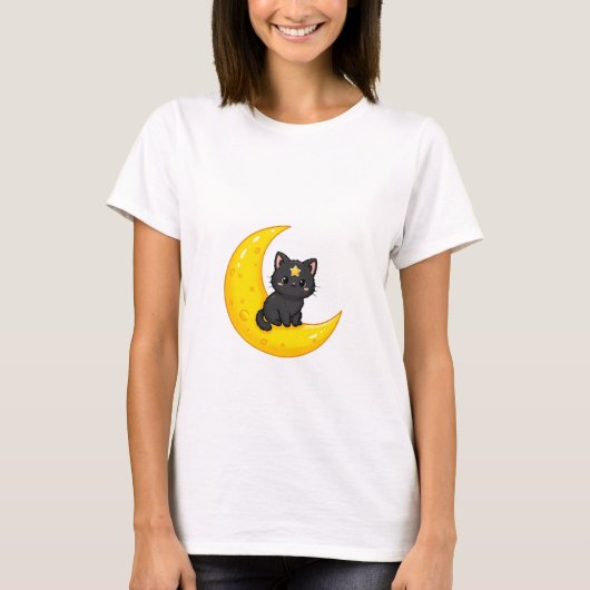 Moonlit Star Cat T-shirt (Voorkant)