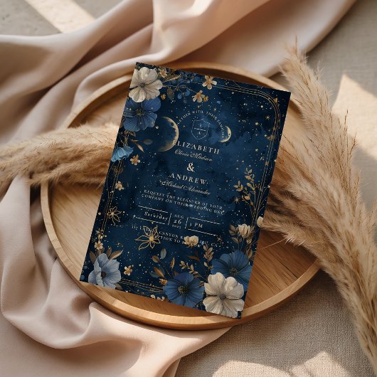 Moonlit Starflower Wedding Kaart