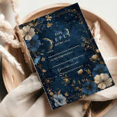 Moonlit Starflower Wedding RSVP Kaartje