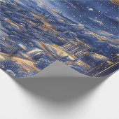 Moonlit Starry Dreamland Mythical Blue Design Cadeaupapier (Hoek)