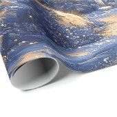 Moonlit Starry Dreamland Mythical Blue Design Cadeaupapier (Rol Hoek)