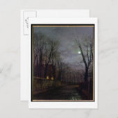 Moonlit Street Scene, 1882 (olie op canvas) 2 Briefkaart (Voorkant / Achterkant)