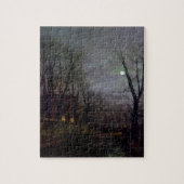 Moonlit Street Scene, 1882 (olie op canvas) 2 Legpuzzel (Verticaal)