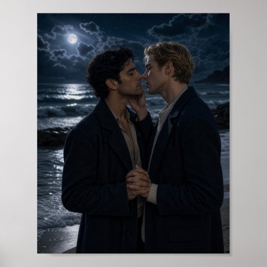 Moonlit Surrender | Gay Art Project Poster (Voorkant)