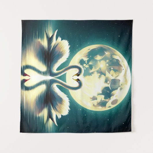Moonlit Swan Serenade Wandkleed (Voorkant (horizontaal))