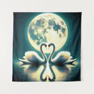 Moonlit Swan Serenade Wandkleed