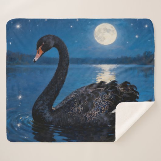 Moonlit Swim Sherpa Deken (Voorkant (horizontaal))