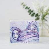 Moonlit Thoughts MoonChild Goddess Moon Child Briefkaart (Staand voorkant)