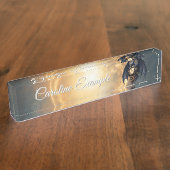 Moonlit Timekeeper – Steampunk Bat  Naambordje (Zijkant)