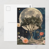 Moonlit Tree & Blossoms Briefkaart (Voorkant / Achterkant)