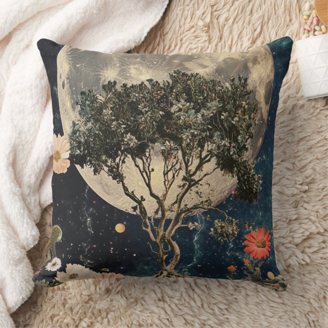 Moonlit Tree & Blossoms Kussen (Deken)