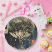 Moonlit Tree & Blossoms Papieren Bordje (Feest)