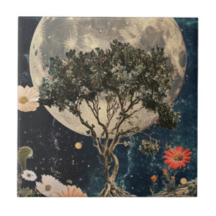 Moonlit Tree & Blossoms Tegeltje