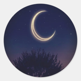Moonlit Tree Serenity - Natuur-geïnspireerde Stick Ronde Sticker
