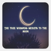 Moonlit Tree Serenity - Natuur-geïnspireerde Stick Vierkante Sticker (Voorkant)