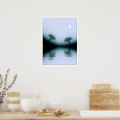 Moonlit Trees en Lake Poster (Keuken)