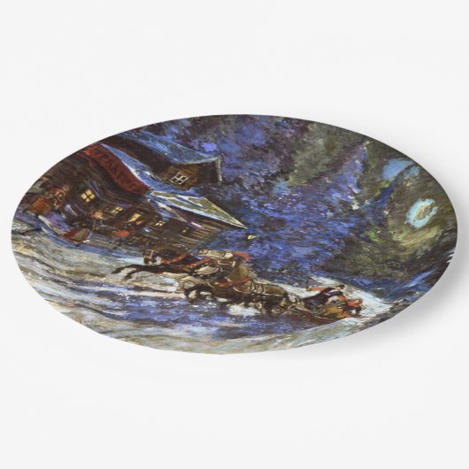 Moonlit Troika Ride Papieren Bordje (Gekanteld)