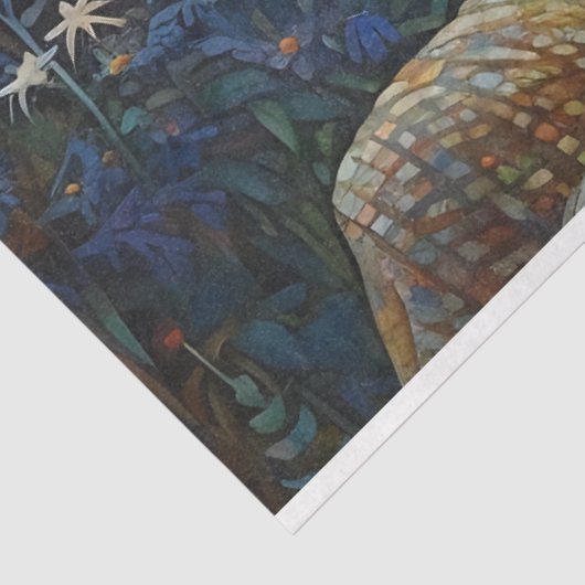 moonlit tuin dame art nouveau decoupage tissuepapier (Detail)