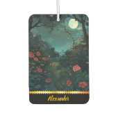 Moonlit tuinpad omgeven door bloeiende rozen luchtverfrisser (Voorkant)