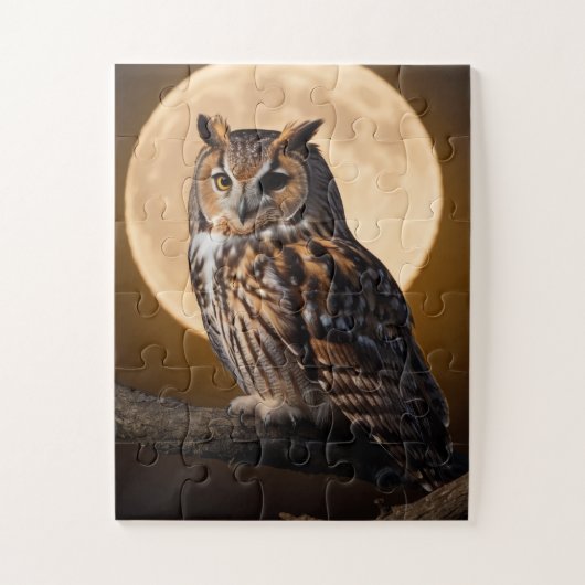 Moonlit Uil Puzzel: Leuk, educatief geschenk Legpuzzel (Verticaal)